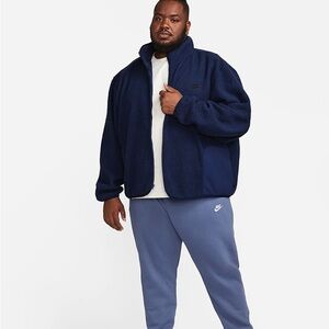 Nike Club Fleece Sherpa Winterized Full Zip Jacket Blue FB8386-410 Men's 2XL